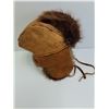 Image 4 : Handmade Beaver Fur & Leather  Hat w/Ear Flaps - Fits Size Large-XL Approx - From Robertson's Genera