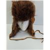 Image 5 : Handmade Beaver Fur & Leather  Hat w/Ear Flaps - Fits Size Large-XL Approx - From Robertson's Genera