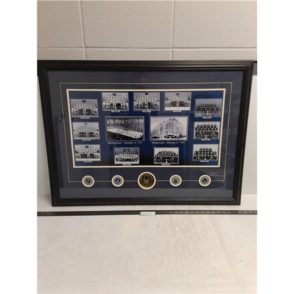 Framed "Maple Leaf Gardens 1931-99" Commemorative Pictures & Pins - 37" x 27" - PICK UP ONLY