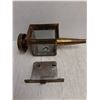Image 2 : Antique Brass Carriage Lamp, Vintage Peterboro Door Latch