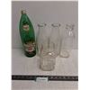 Image 1 : (5) Glass Bottles (Vintage Milk, Canada Dry 1.5L)