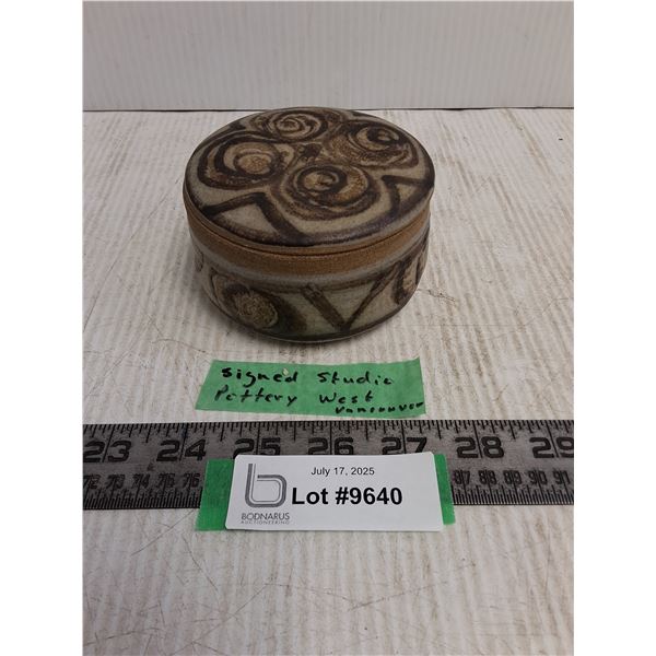 Signed Studio Pottery Dish from West Vancouver