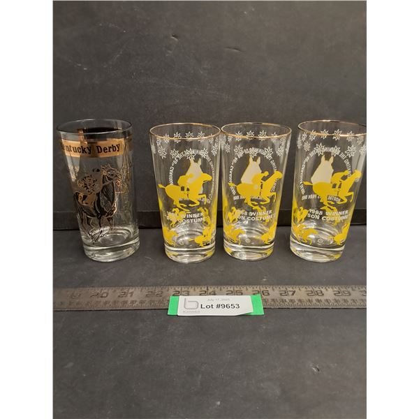 (4) Drinking Glasses (1978 Kentucky Derby, 3-1968 Canadian Derby)