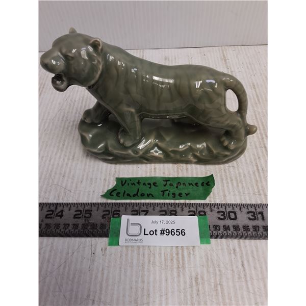 Vintage Green Ceramic Caledon Tiger