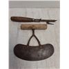 Image 2 : (2) Antique Tools (Meat Cleaver & Can Opener)