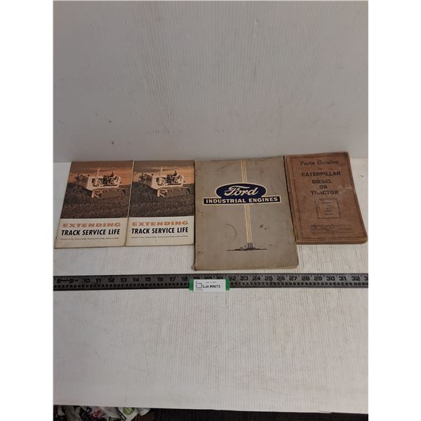 (4) Vintage Manuals/Parts Catalogs (Caterpillar, Ford)