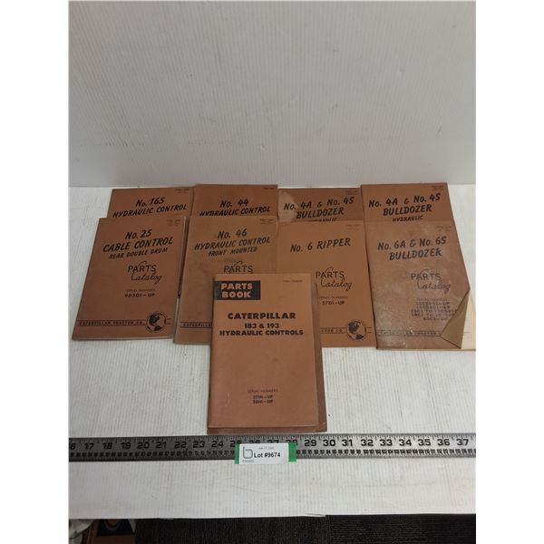 (9) Vintage Caterpillar Parts Catalogs