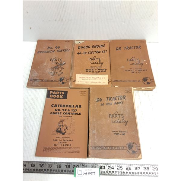 (5) Vintage Caterpillar Parts Catalogs