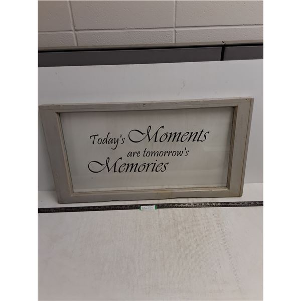 Wood Frame Window with Sentimental Expression - 35" x 19" - PICK UP ONLY