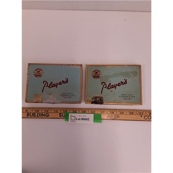 (2) Players' Navy Cut Cigarette Tins - Some Wear as Pictured