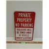 Image 1 : No Parking - Private Property Metal Sign - 12" x 18"