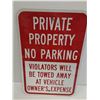 Image 2 : No Parking - Private Property Metal Sign - 12" x 18"