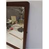 Image 2 : Antique Dresser Beveled Mirror w/Wood Frame - 18" x 22"