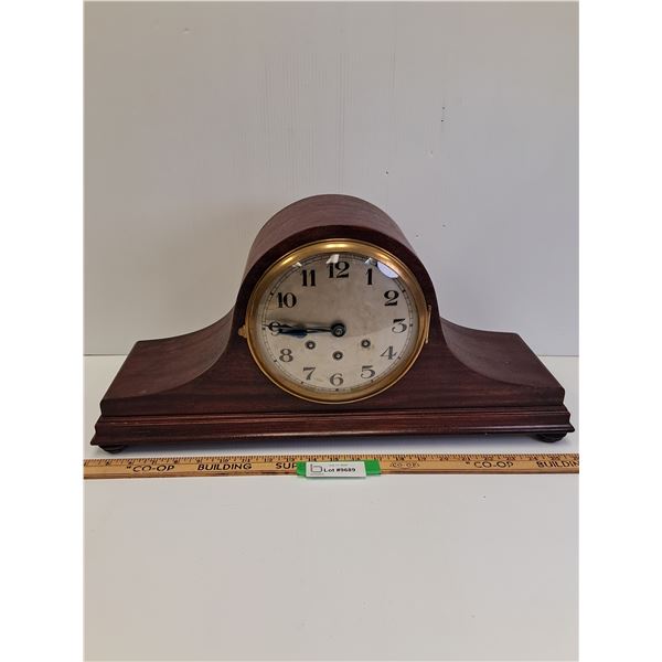 Vintage GB Brand Mantle Clock - 22" x 11" x 6.5" - Needs TLC