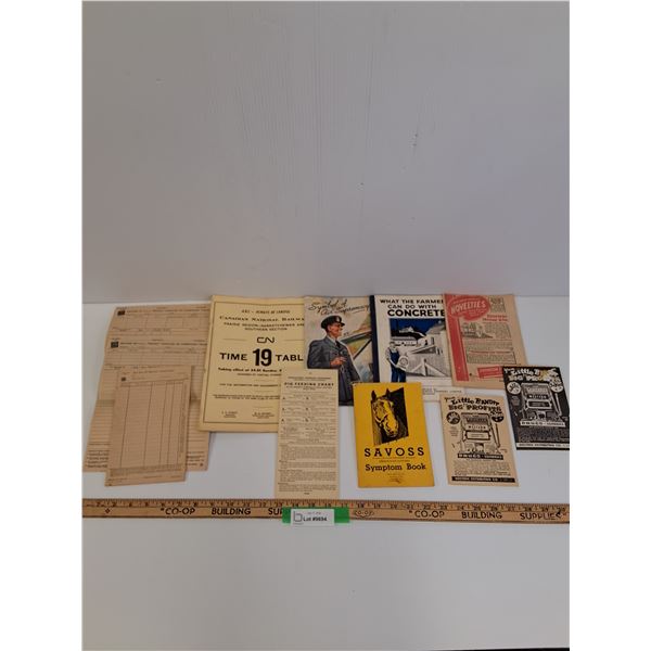 Vintage Booklets: Canadian National Railway Books, Concrete Book, Livestock Bookets, Gambling Machin