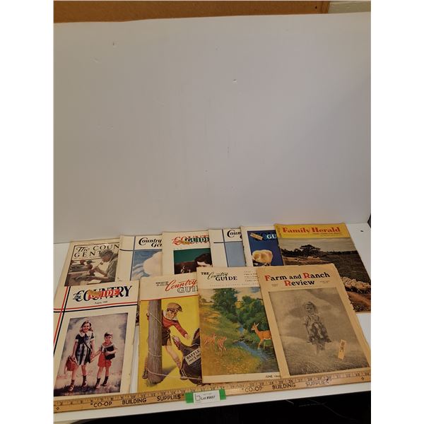 (10) Country Gentleman Vintage Magazines & Family Herald & Farm Ranch Review