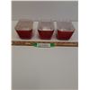 Image 1 : (3) PYREX Red Refrigerator Dishes w/Lids - 1.5 Cups