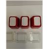 Image 5 : (3) PYREX Red Refrigerator Dishes w/Lids - 1.5 Cups