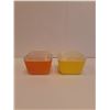 Image 5 : (2) PYREX Yellow and Orange Refrigerator Dishes w/Lids - 1.5 Cups