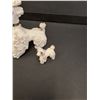 Image 2 : Vintage Spaghetti Porcelain Poodles - 4.5" & 1.5" Tall - Made in Japan - Small Poodle Has Ship on He