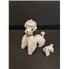 Image 3 : Vintage Spaghetti Porcelain Poodles - 4.5" & 1.5" Tall - Made in Japan - Small Poodle Has Ship on He