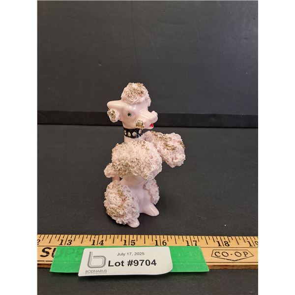 Vintage Pink Spaghetti Porcelain Poodle - 5" Tall - Made in Japan