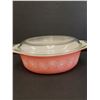 Image 2 : PYREX Pink Daisy Casserole Dish - 1.5 Quart Oval Dish w/Lid