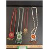 Image 1 : (4) Indigenous Handmade Beadwork Necklaces - Assorted Sizes