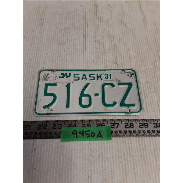 RV Saskatchewan License Plate