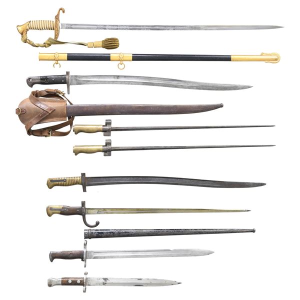 7 BAYONETS AND 1 US NAVY SWORD