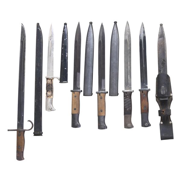 WWII GERMAN MAUSER BAYONETS, DRESS BAYONET, AND A