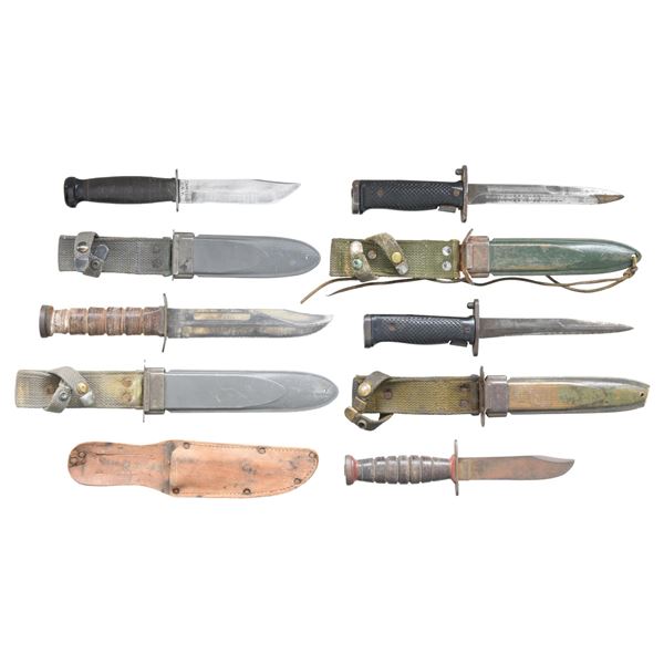 LOT OF US KNIVES & BAYONETS.