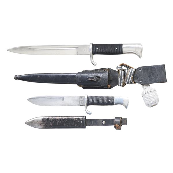 GERMAN ARMY DRESS BAYONET AND A HJ KNIFE.