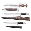 Image 1 : WWII GERMAN SA DAGGER AN 2 DRESS BAYONETS.