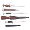 Image 2 : WWII GERMAN SA DAGGER AN 2 DRESS BAYONETS.