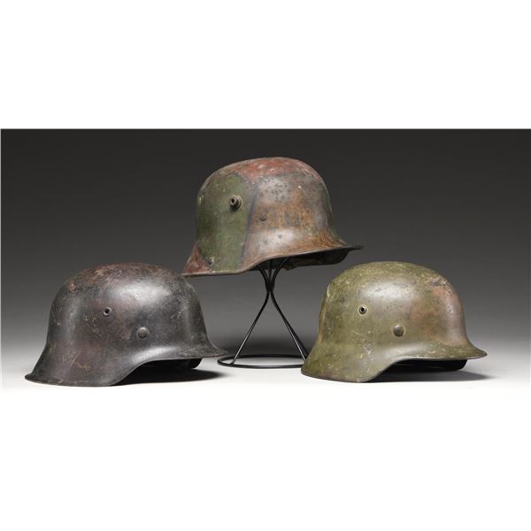 3 GERMAN HELMETS