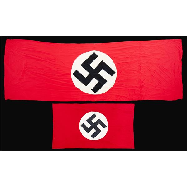 2 WWII GERMAN PARTY FLAGS.