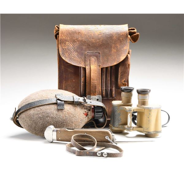 WWII GERMAN FALLSCHIRMJAGER GRAVITY KNIFE, CANTEEN