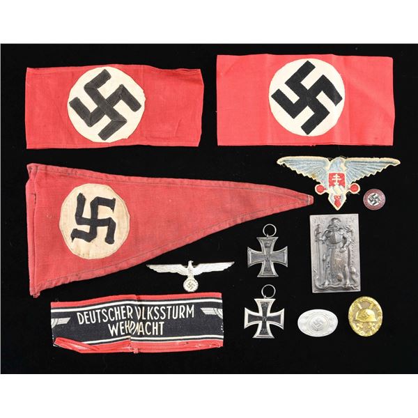 WWII GERMAN BADGES, ARMBANDS, MEDALS, AND MORE.