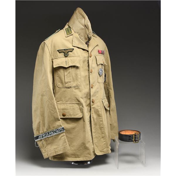 REPRODUCTION AFRIKA KORPS TUNIC, HAT & BELT.