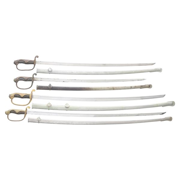 4 JAPANESE ARMY PARADE SWORDS
