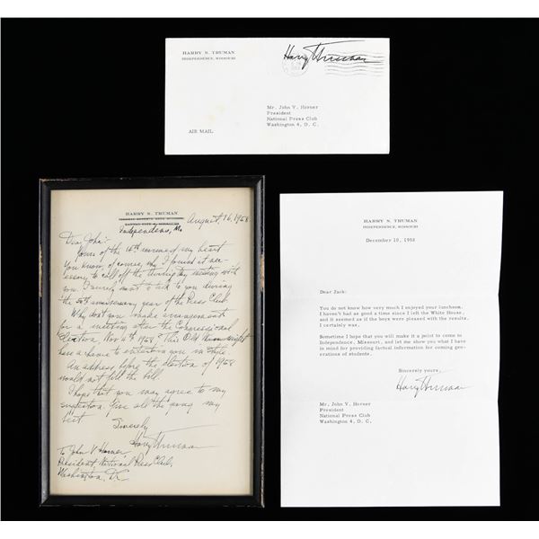 TWO HARRY S. TRUMAN LETTERS WITH A SIGNITURE