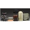 Image 2 : VARIOUS MILITARY INSTURMENTS, GASMASK, BINOCULARS,