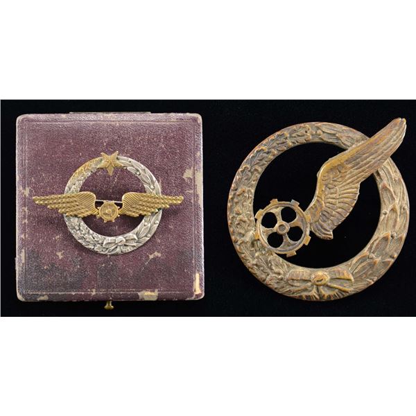 LOT OF WORLD WAR FRENCH BADGES, BULLION WINGS &