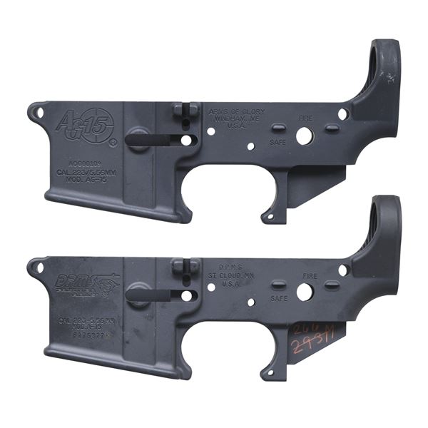 TWO QUALITY AR15 LOWER RECEIVERS BY ARMS OF GLORY