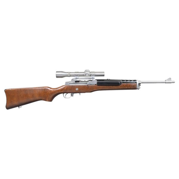 RUGER STAINLESS MINI-14 SEMI-AUTO RIFLE.
