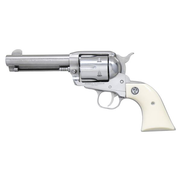 RUGER STAINLESS OLD MODEL 45 VAQUERO REVOLVER.