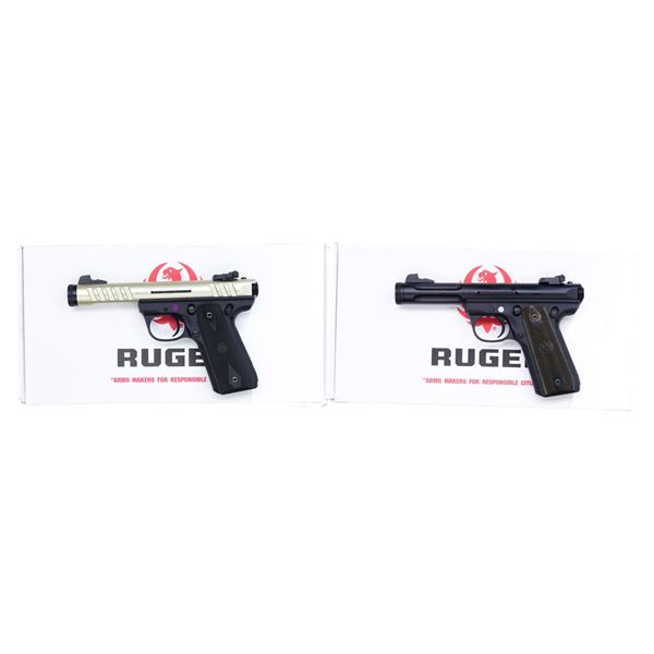 2 RUGER MARK III 22/45 LITE SEMI AUTO PISTOLS WITH