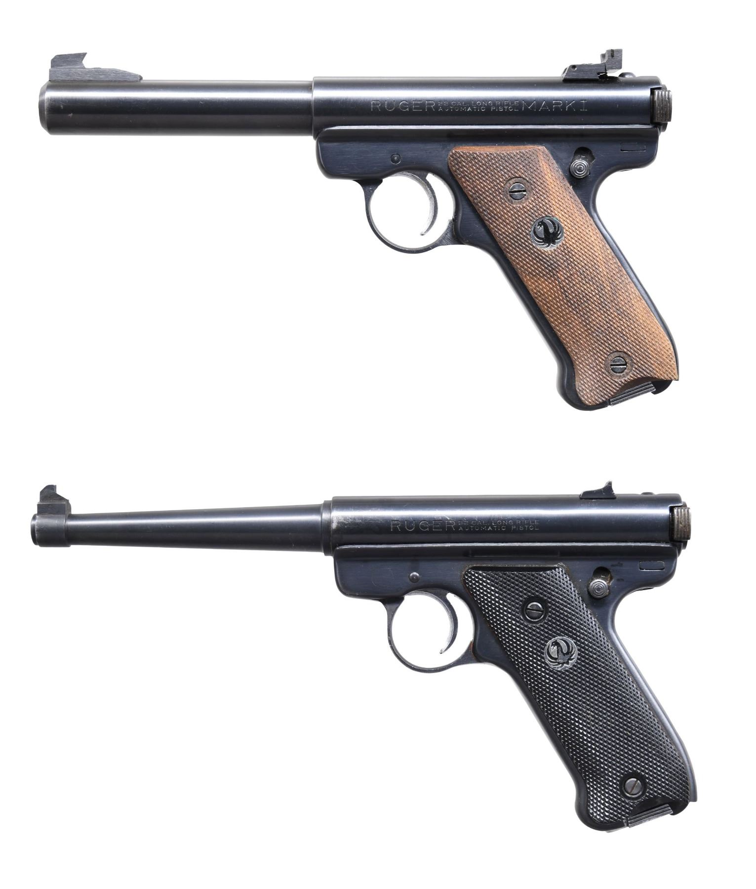 2 RUGER SEMI AUTO PISTOLS.