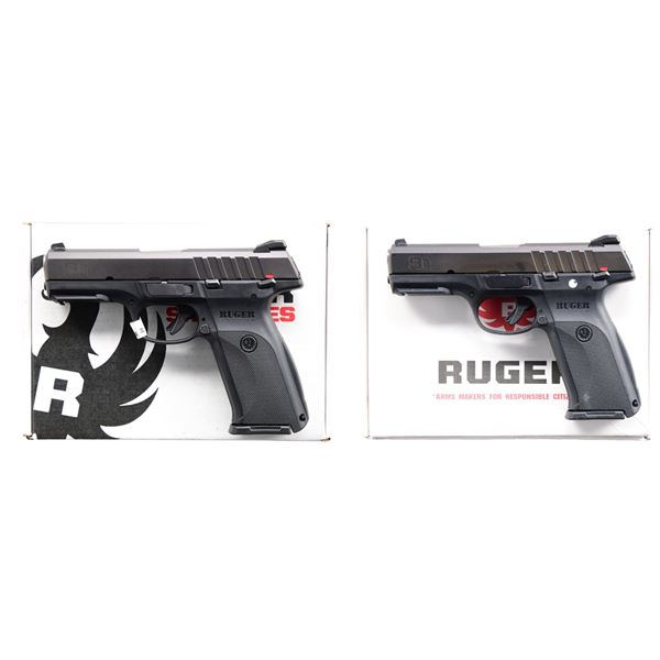 2 RUGER MODEL 9E SEMI-AUTO PISTOLS WITH MATCHING